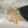 Wholesale Stainless Steel Electroplated Love Bow Earrings For Women Quiet Fashion Design