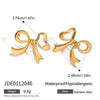 Wholesale Stainless Steel Electroplated Love Bow Earrings For Women Quiet Fashion Design