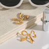Wholesale Stainless Steel Electroplated Love Bow Earrings For Women Quiet Fashion Design