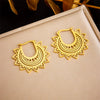 Wholesale Stainless Steel Electroplated Love Geometric Hollow Crochet Earrings For Women
