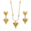 Wholesale Stainless Steel Electroplated Love Heart Necklace And Earrings Set For Women Simple Style Accessories