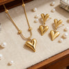 Wholesale Stainless Steel Electroplated Love Heart Necklace And Earrings Set For Women Simple Style Accessories