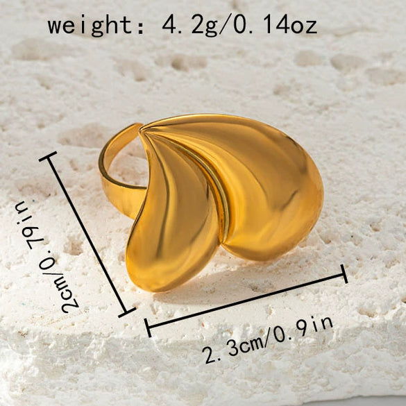 Wholesale Stainless Steel Electroplated Love Opening Heart Shape Ring Jewelry