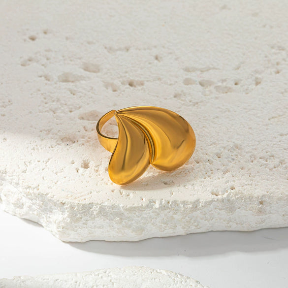 Wholesale Stainless Steel Electroplated Love Opening Heart Shape Ring Jewelry