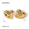 Wholesale Stainless Steel Electroplated Loveshaped White Rhinestone Inlaid Women's Earrings
