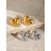 Wholesale Stainless Steel Electroplated Loveshaped White Rhinestone Inlaid Women's Earrings