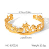 Wholesale Stainless Steel Electroplated Marine Life And Coconut Tree Open Bracelet Jewelry