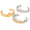 Wholesale Stainless Steel Electroplated Marine Life And Coconut Tree Open Bracelet Jewelry