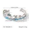 Wholesale Stainless Steel Electroplated Marine Life And Coconut Tree Open Bracelet Jewelry
