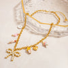 Wholesale Stainless Steel Electroplated Necklace With Heart Shape Fruit Flower Bow Animal Zodiac Pendant For Women