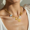 Wholesale Stainless Steel Electroplated Necklace With Heart Shape Fruit Flower Bow Animal Zodiac Pendant For Women