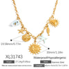 Wholesale Stainless Steel Electroplated Necklace With Heart Shape Fruit Flower Bow Animal Zodiac Pendant For Women