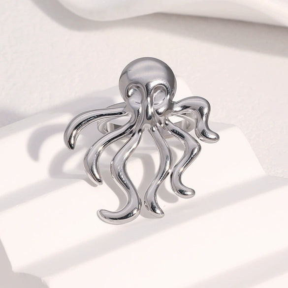 Wholesale Stainless Steel Electroplated Octopus Open Ring Bracelet For Women