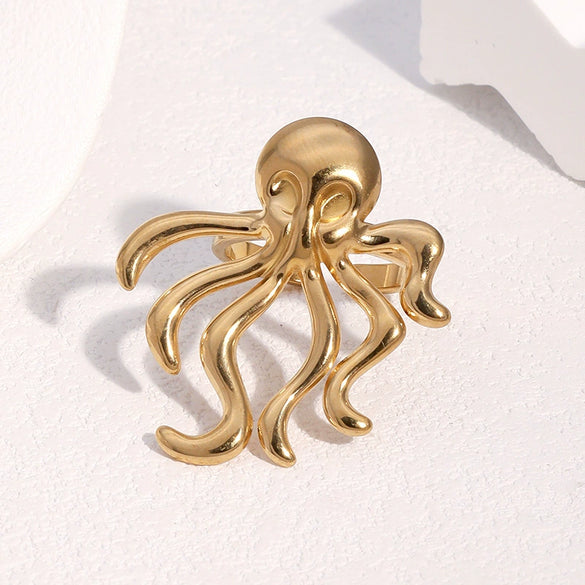 Wholesale Stainless Steel Electroplated Octopus Open Ring Bracelet For Women