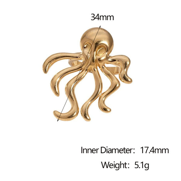 Wholesale Stainless Steel Electroplated Octopus Open Ring Bracelet For Women