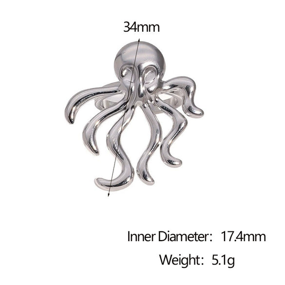 Wholesale Stainless Steel Electroplated Octopus Open Ring Bracelet For Women