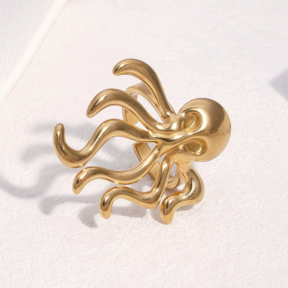 Wholesale Stainless Steel Electroplated Octopus Open Ring Bracelet For Women