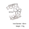 Wholesale Stainless Steel Electroplated Open Bracelet With Hollow Flower Design Simple Style Accessories