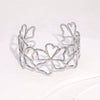 Wholesale Stainless Steel Electroplated Open Bracelet With Hollow Flower Design Simple Style Accessories