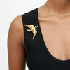 Wholesale Stainless Steel Electroplated Peace Dove Retro Brooch Women's Jewelry