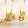 Wholesale Stainless Steel Electroplated Pony And Zodiac Animal Diamondencrusted Pendant Necklace For Women With Oshaped Chain
