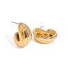 Wholesale Stainless Steel Electroplated Semicircle Drop Earrings For Women Gold And Silver Color Matching Simple Smooth Design