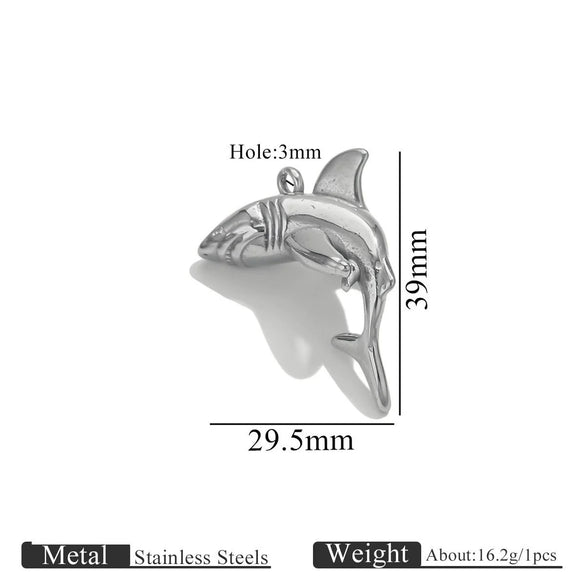 Wholesale Stainless Steel Electroplated Shark Pendant Jewelry Necklace