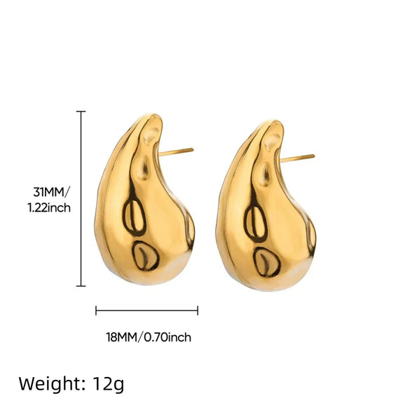 Wholesale Stainless Steel Electroplated Simple Geometric Drop Shape Women's Earrings