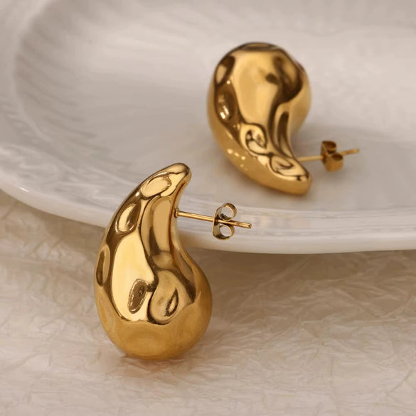 Wholesale Stainless Steel Electroplated Simple Geometric Drop Shape Women's Earrings