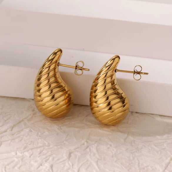 Wholesale Stainless Steel Electroplated Simple Geometric Drop Shape Women's Earrings