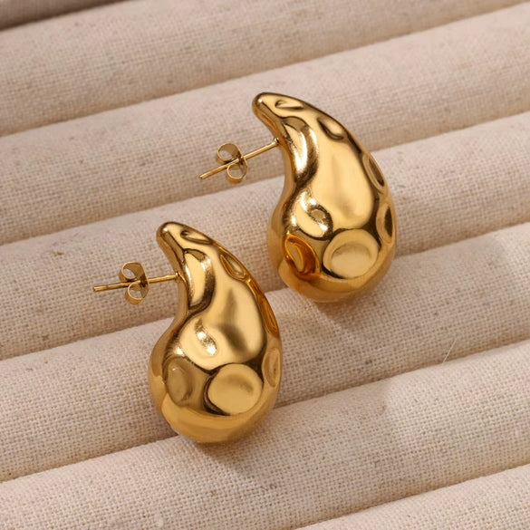 Wholesale Stainless Steel Electroplated Simple Geometric Drop Shape Women's Earrings