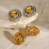 Wholesale Stainless Steel Electroplated Smooth Retro Simple Geometric Circle Earrings For Women