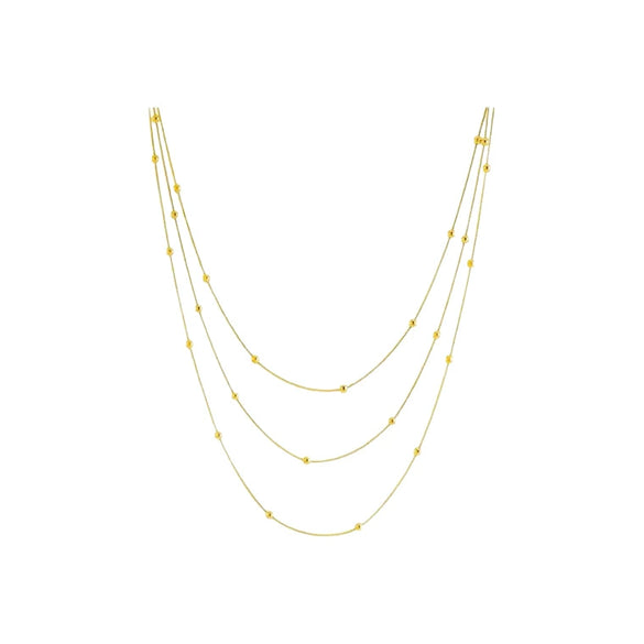 Wholesale Stainless Steel Electroplated Snake Bone Chain Multilayer Beaded Necklace And Bracelet For Women