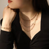Wholesale Stainless Steel Electroplated Snake Bone Chain Multilayer Beaded Necklace And Bracelet For Women