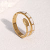 Wholesale Stainless Steel Electroplated Snakeshaped Animal Zodiac Open Ring Women's Jewelry