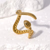Wholesale Stainless Steel Electroplated Snakeshaped Zodiac Open Ring Women's Jewelry