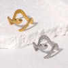 Wholesale Stainless Steel Electroplated Snakeshaped Zodiac Open Ring Women's Jewelry