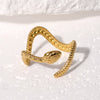 Wholesale Stainless Steel Electroplated Snakeshaped Zodiac Open Ring Women's Jewelry