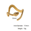 Wholesale Stainless Steel Electroplated Snakeshaped Zodiac Open Ring Women's Jewelry
