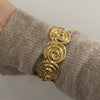 Wholesale Stainless Steel Electroplated Spiral Circle Opening Bracelet Jewelry With Quiet Pretty Texture Trendy And Non Fading