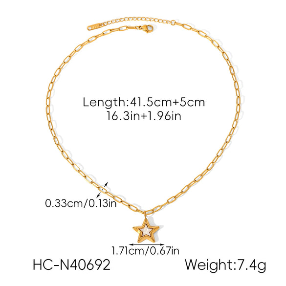 Wholesale Stainless Steel Electroplated Star Earrings And Necklace For Women