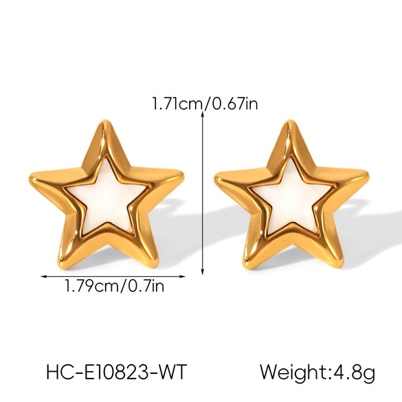 Wholesale Stainless Steel Electroplated Star Earrings And Necklace For Women