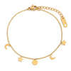 Wholesale Stainless Steel Electroplated Star Moon Pendant Bracelet For Women Fashion Simple Allmatch Style