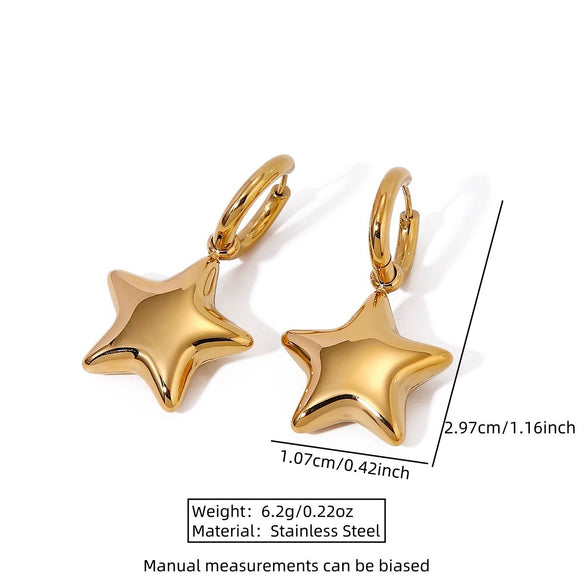 Wholesale Stainless Steel Electroplated Star Sun And Moon Clouds Universe Fivepointed Star Pendant Earrings And Necklace Set For Women