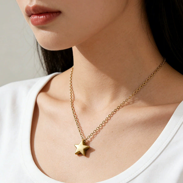 Wholesale Stainless Steel Electroplated Star Sun And Moon Clouds Universe Fivepointed Star Pendant Earrings And Necklace Set For Women