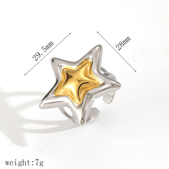 Wholesale Stainless Steel Electroplated Starshaped Women's Personality Niche Earrings