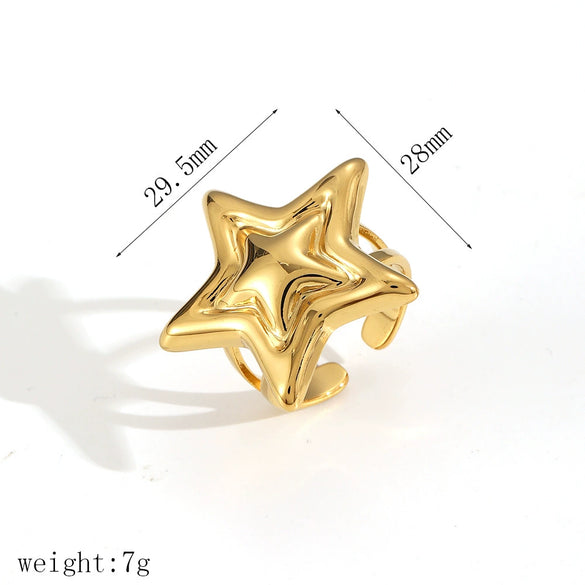 Wholesale Stainless Steel Electroplated Starshaped Women's Personality Niche Earrings