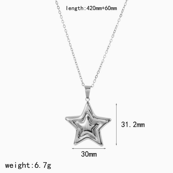 Wholesale Stainless Steel Electroplated Starshaped Women's Personality Niche Earrings