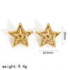 Wholesale Stainless Steel Electroplated Starshaped Women's Personality Niche Earrings