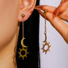Wholesale Stainless Steel Electroplated Sun Moon Stars Clouds Universe Pattern Accessories Set For Women